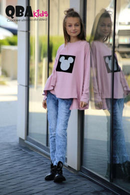 Różowa asymetryczna bluzka