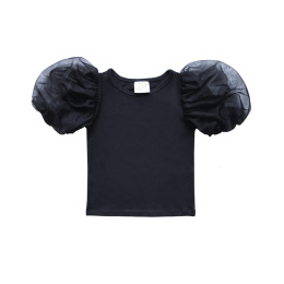 Blouse with Puffed sleeves Black