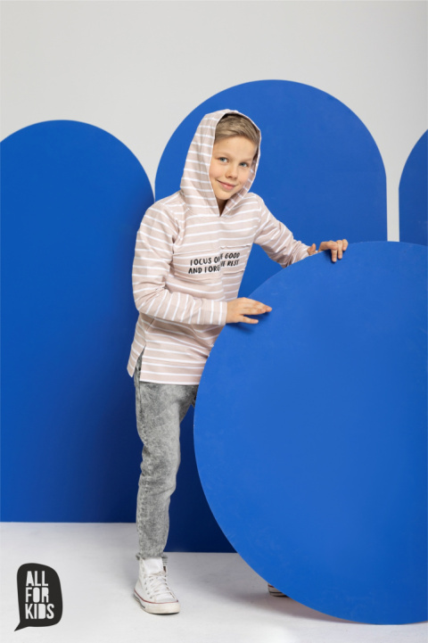 Bluza z kapturem All For Kids beżowa Bluza z kapturem All For Kids beżowa