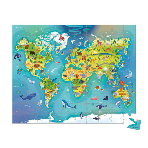 Puzzle w walizce Mapa świata 100 elementów 6+ Janod Puzzle w walizce Mapa świata 100 elementów 6+ Janod